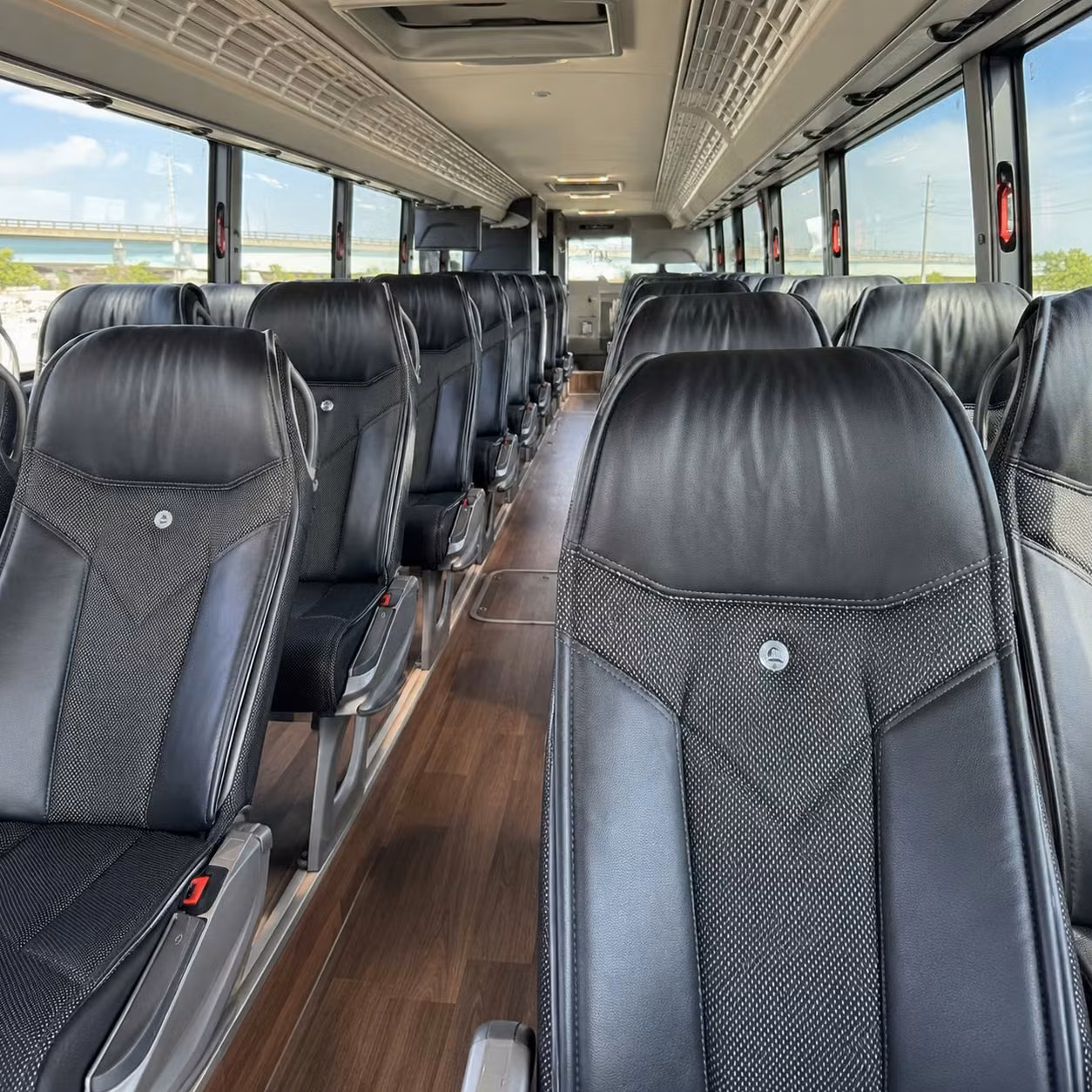 56 passenger charter bus inside